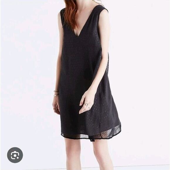 Madewell Dresses & Skirts - Madewell Black Silk Contemporary Sleeveless Mini Nightshine Shift Dress Size 6